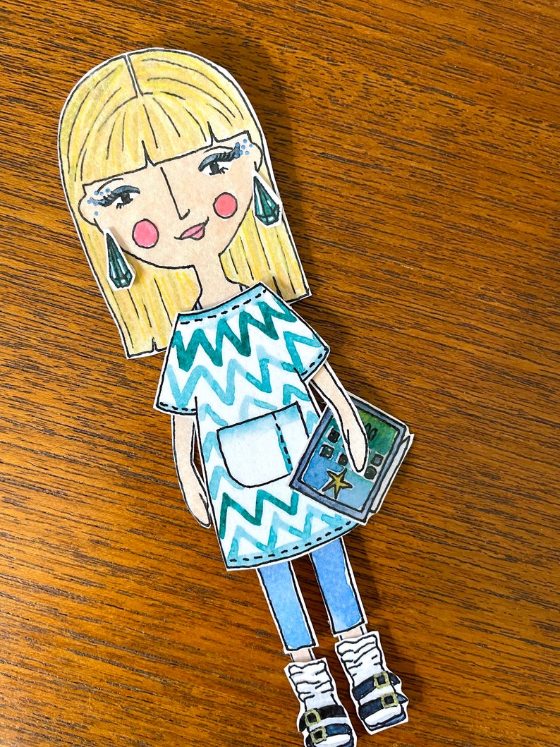 Laminated Paper Doll Sara Starling Ready to Cut Out Art Doll and