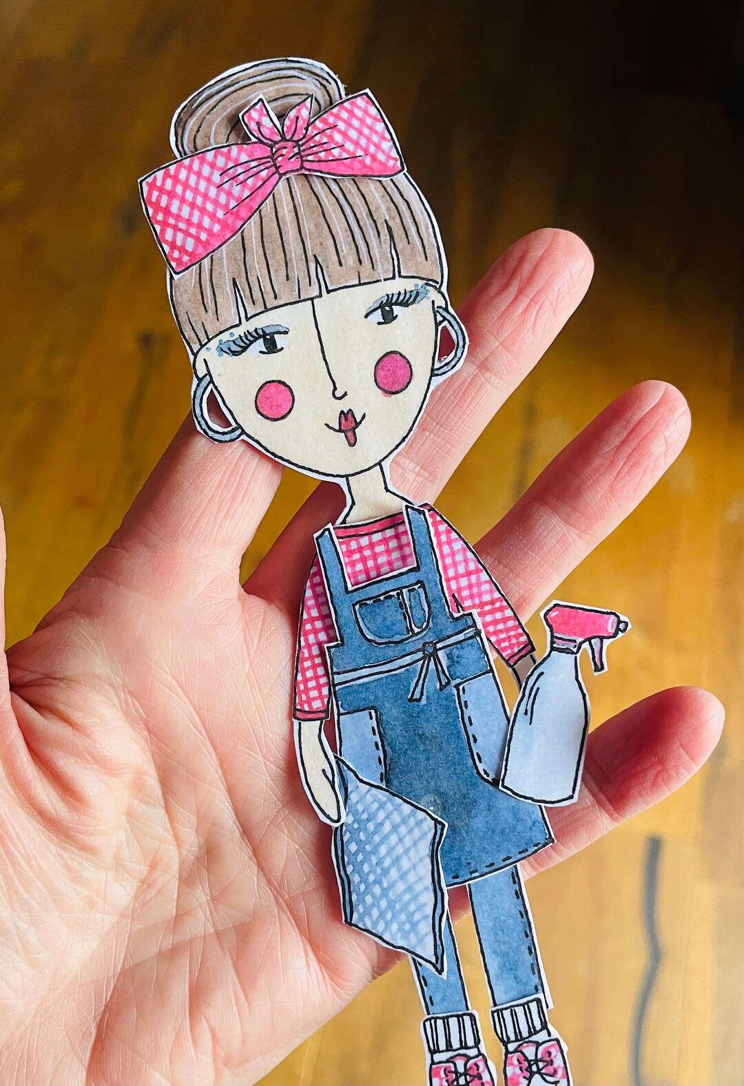Laminated Paper Doll Dusty Newton Ready to Cut Out Art Doll and Clothes