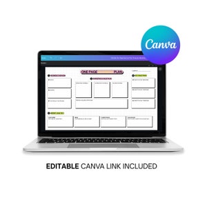 Business Plan Template, Startup Business Plan Worksheet, Editable ...