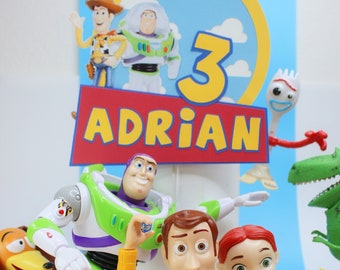 Personalized Toy Story Cake Topper, Custom Name & Age