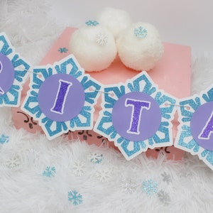 Frozen Birthday Banner, Custom Named Banner, Themed Decor, First Birthday Banner, Frozen Inspired Theme Decor, Frozen Birthday Party
