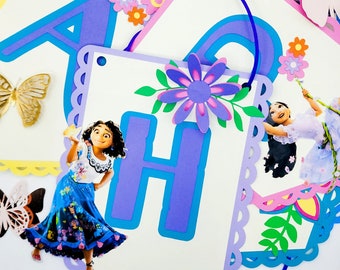 Custom Encanto Birthday Banner | 3D Flowers & Butterflies