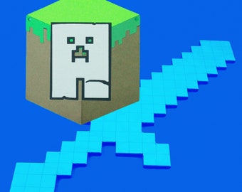 Minecraft Birthday Banner, Personalized Gamer Party Decor
