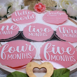 Baby Monthly Milestone Rounds, Acrylic Baby Monthly Milestone Circles ...
