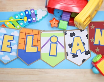 Custom Toy Story Birthday Banner, Personalized Party Decor