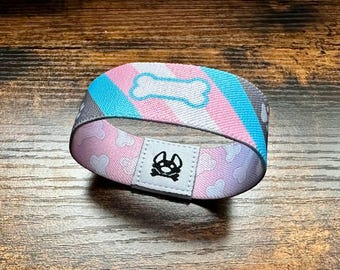 Pup Play Trans Pride Elastic Wristband Bracelet