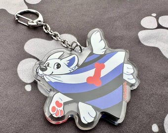 Scout Pup Pride Flag Keychain