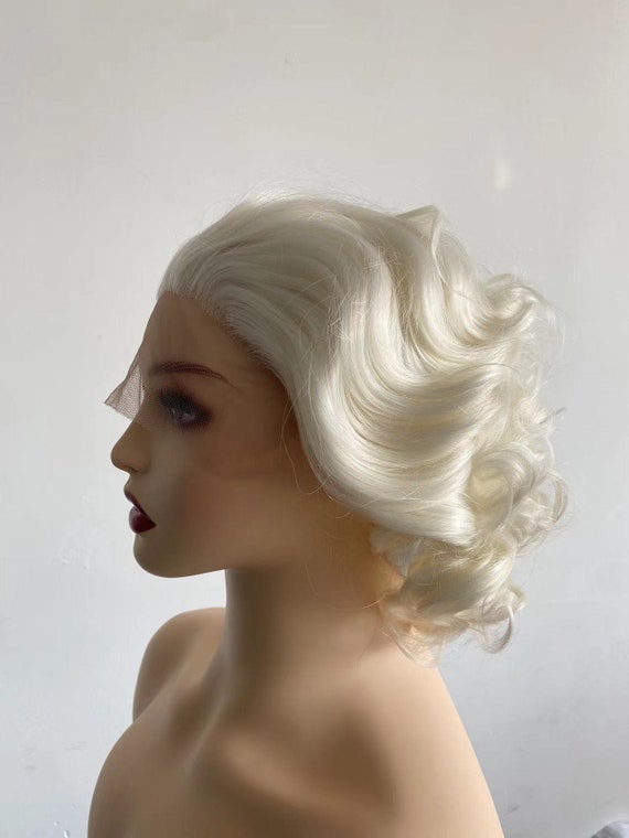 Short white lace front wig cheap