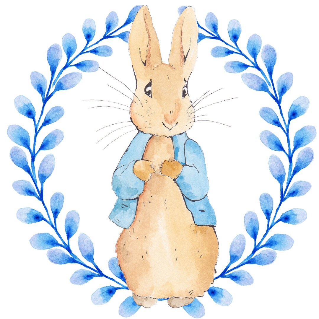 Peter Rabbit Floral Frame Sublimation Design/blue Rabbit Png/ Etsy
