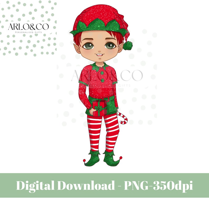 Elf Boy Buddy the Elf Chibi Fashion Boy Christmas Doll PNG Etsy