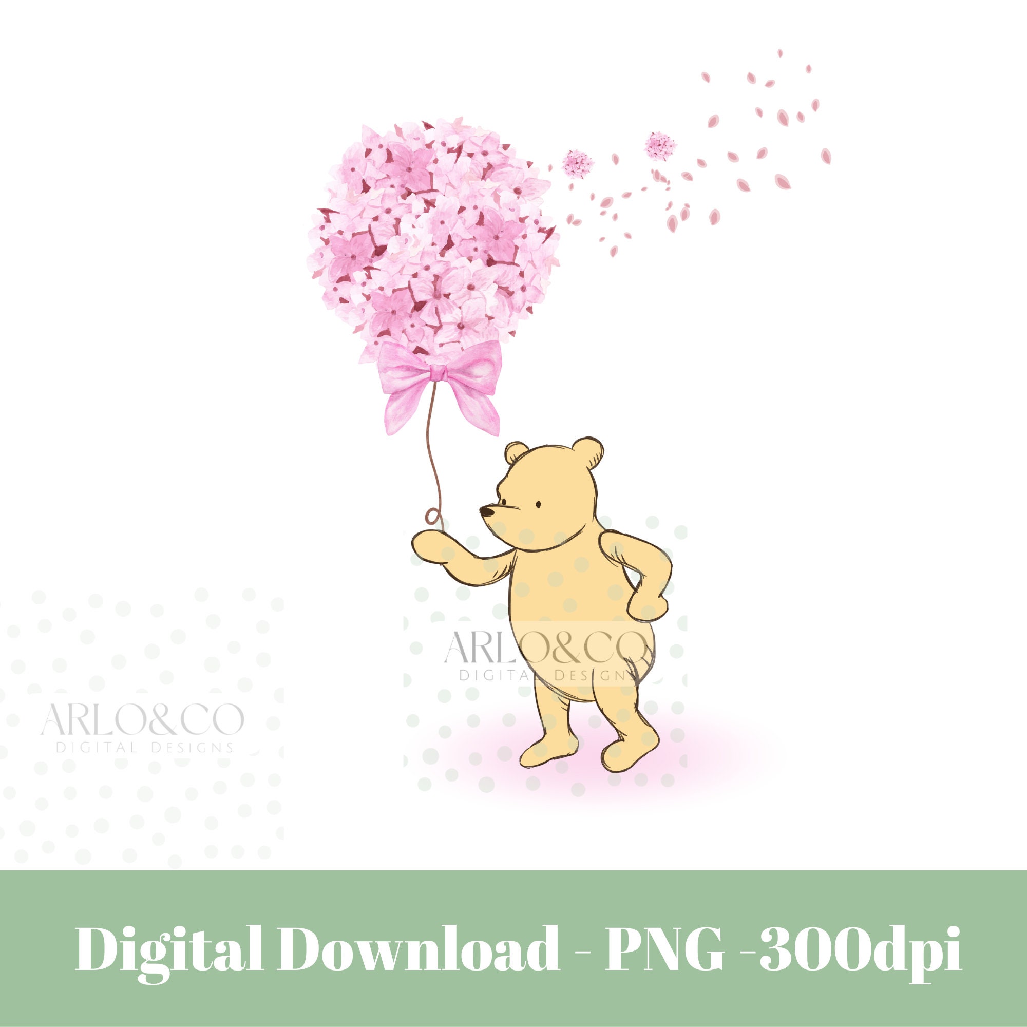 Classic Vintage Traditional Inspired Winniethepooh With a Pastel Pink