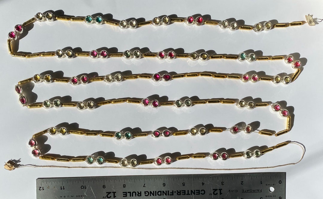 Vintage Glass Garland With Sculpted Colored Beads Etsy