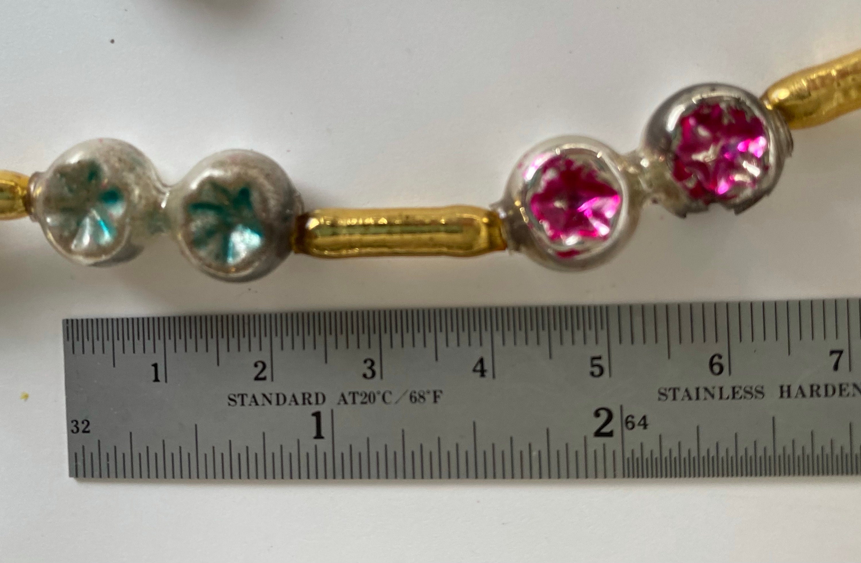 Vintage Glass Garland With Sculpted Colored Beads Etsy