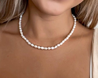 Pearl choker necklace, dainty pearl necklace layering necklace, jewellery for her, natural pearls, elegant necklace, wedding necklace