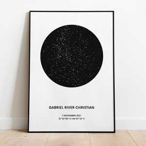 Minimalistische Himmelskarte Poster - weiß