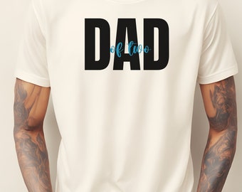 T-shirt Humour "Number 2 Dad" Pour La Fête Des Pères - Coton, Fait Main, Taille Régulière