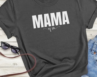 Mama van zes t-shirt, moeder van 6 shirt, cadeau voor haar, cadeau voor moeder, Moederdagcadeau, Cadeau voor speciale moeder, familieshirt, Mama shirt