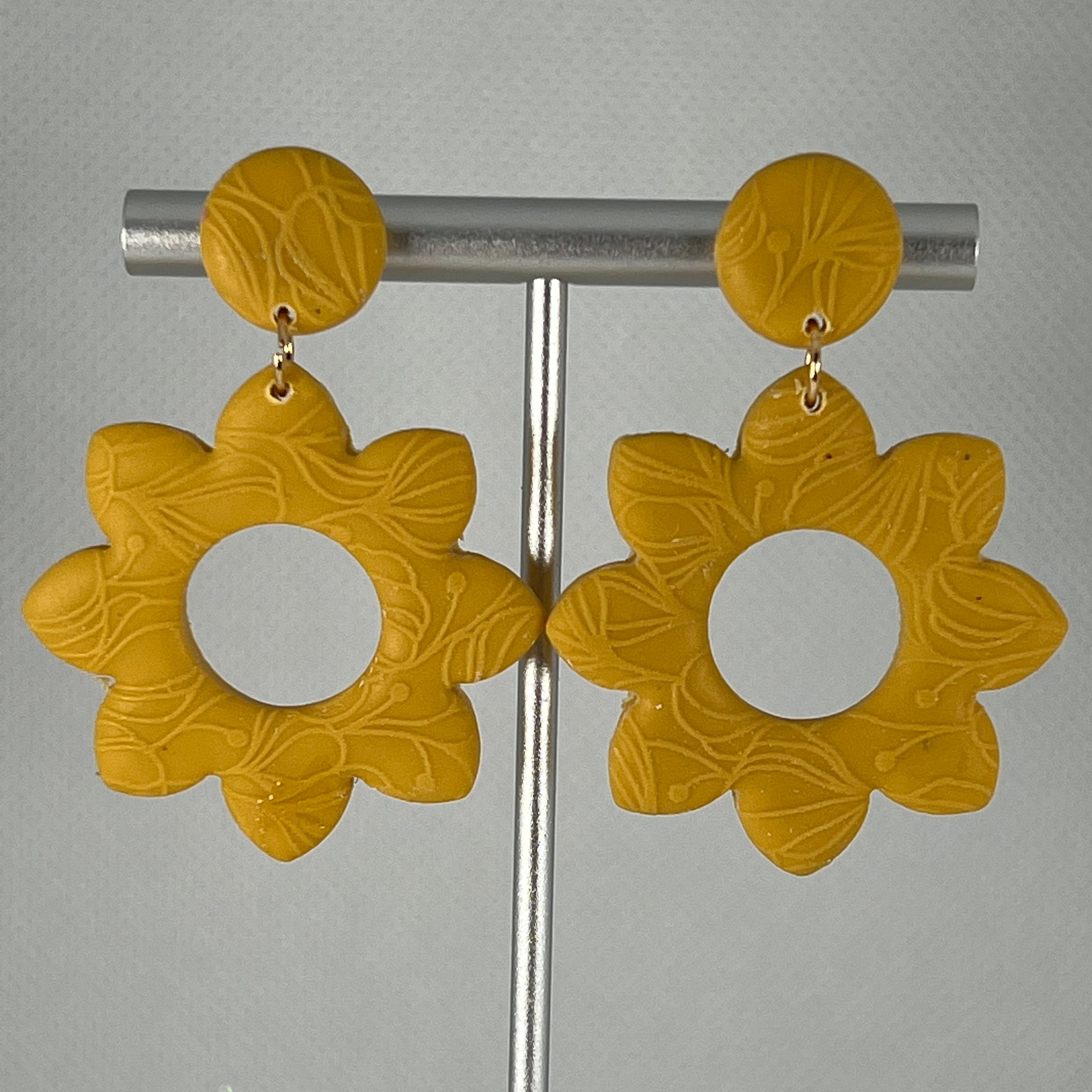Floral Clay Texture Polymer Clay Fall Dangle