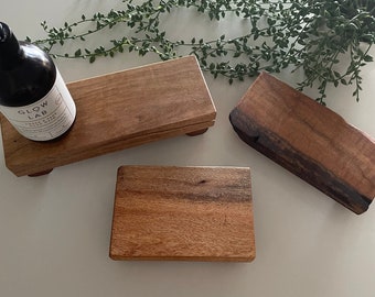 Wood Riser Stand Handcrafted Display Tray