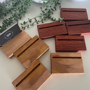 Wooden Business Card Holder Card Stand Minimalist Natural Design