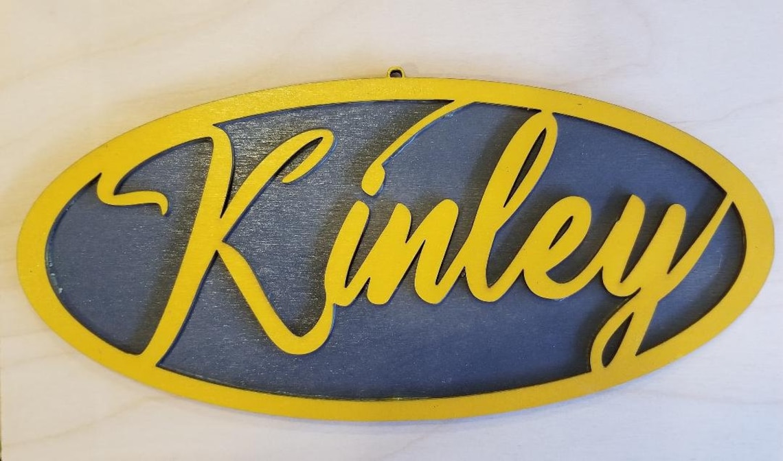 2 Layered Laser Cut Name Plate Sign Etsy