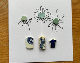 sea glass flower card (for charity)