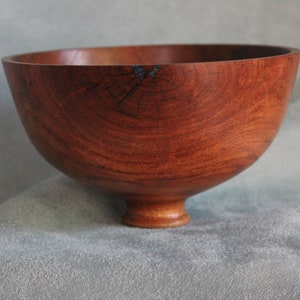 Waves - 6&quot; Diameter Mesquite Bowl With Lapis Infill