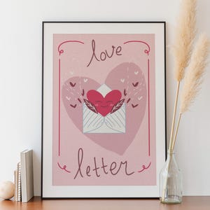Liebesbrief der Familie | Valentinstag Wand Kunst | Herzliches Wohnkultur Geschenk