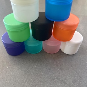 12 pieces 60ml Colored child proof Glass jar storage container child proof with identification label..  can also sell with no label.