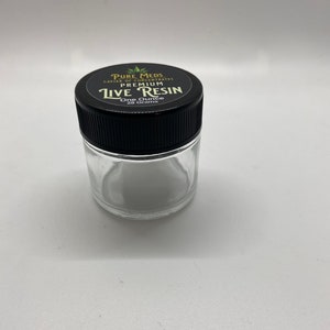 12 pieces 60ML Child Proof Storage Container  Clear glass w/ Concentrates You choose diamonds, Crumble, etc. identification Label sticker