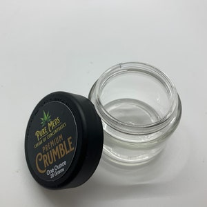 60ML childproof top w/ Glass storage container w/ Custom identification  Label for concentrates 12 pieces