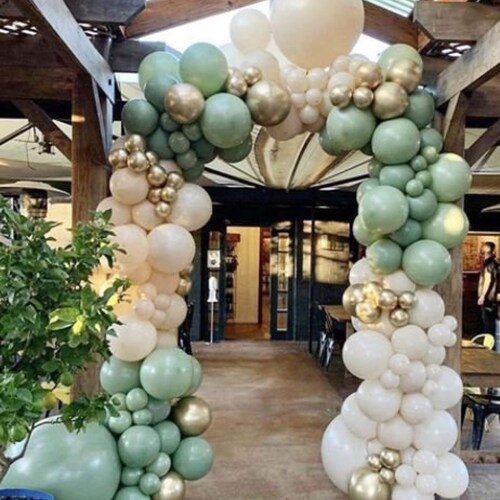 DIY Eucalyptus Green White and Gold Balloon Garland Kit - Etsy
