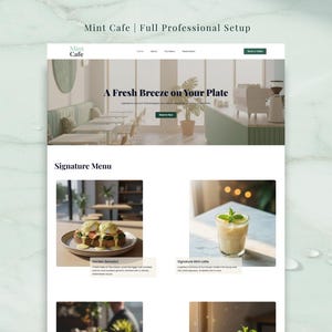Mint Cafe Restaurant Website Kit - Full WordPress Installation