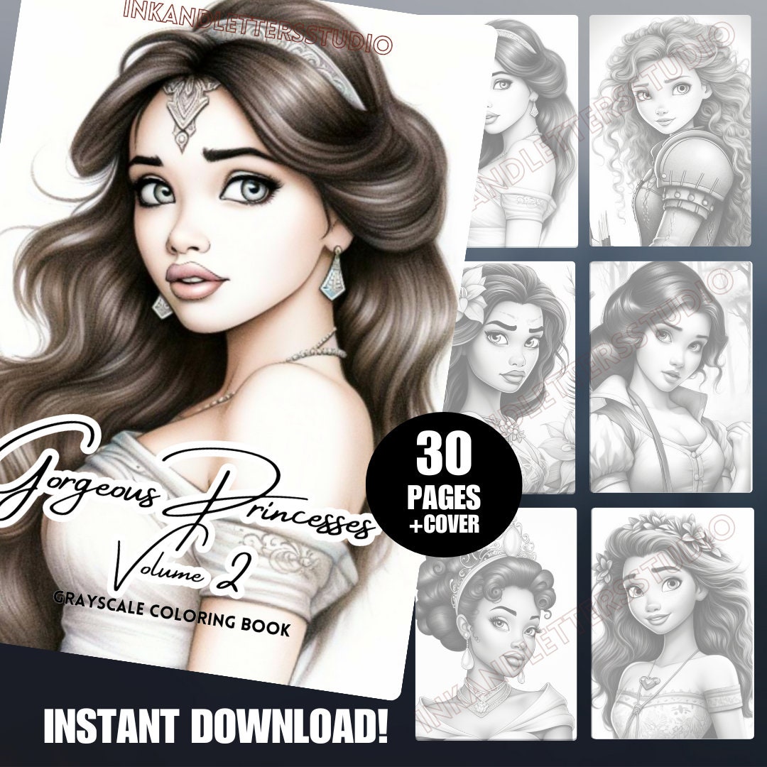 beautiful-princesses-volume-2-coloring-page-grayscale-adult-printable