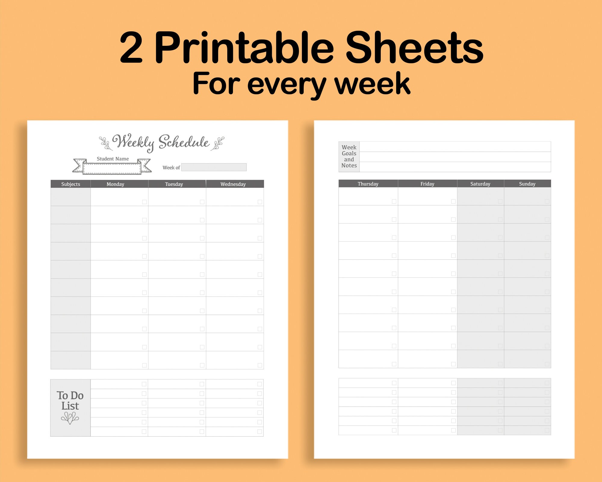 Homeschool Weekly Planning - Printable Weekly Lesson Planner - Etsy