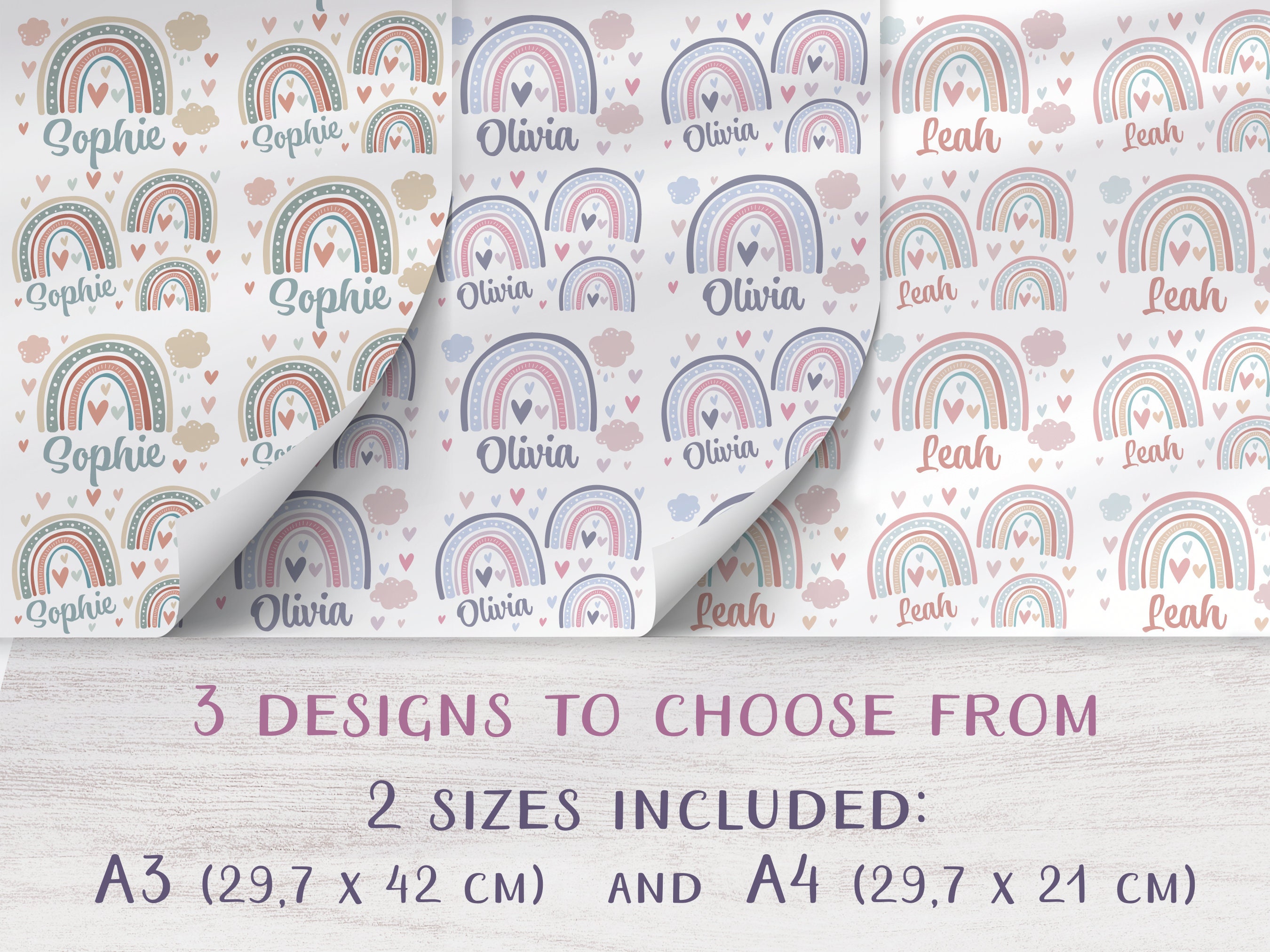 Wrapping Print Printable Wrapping Paper Personalised Name Gift Wrap Paper for ...