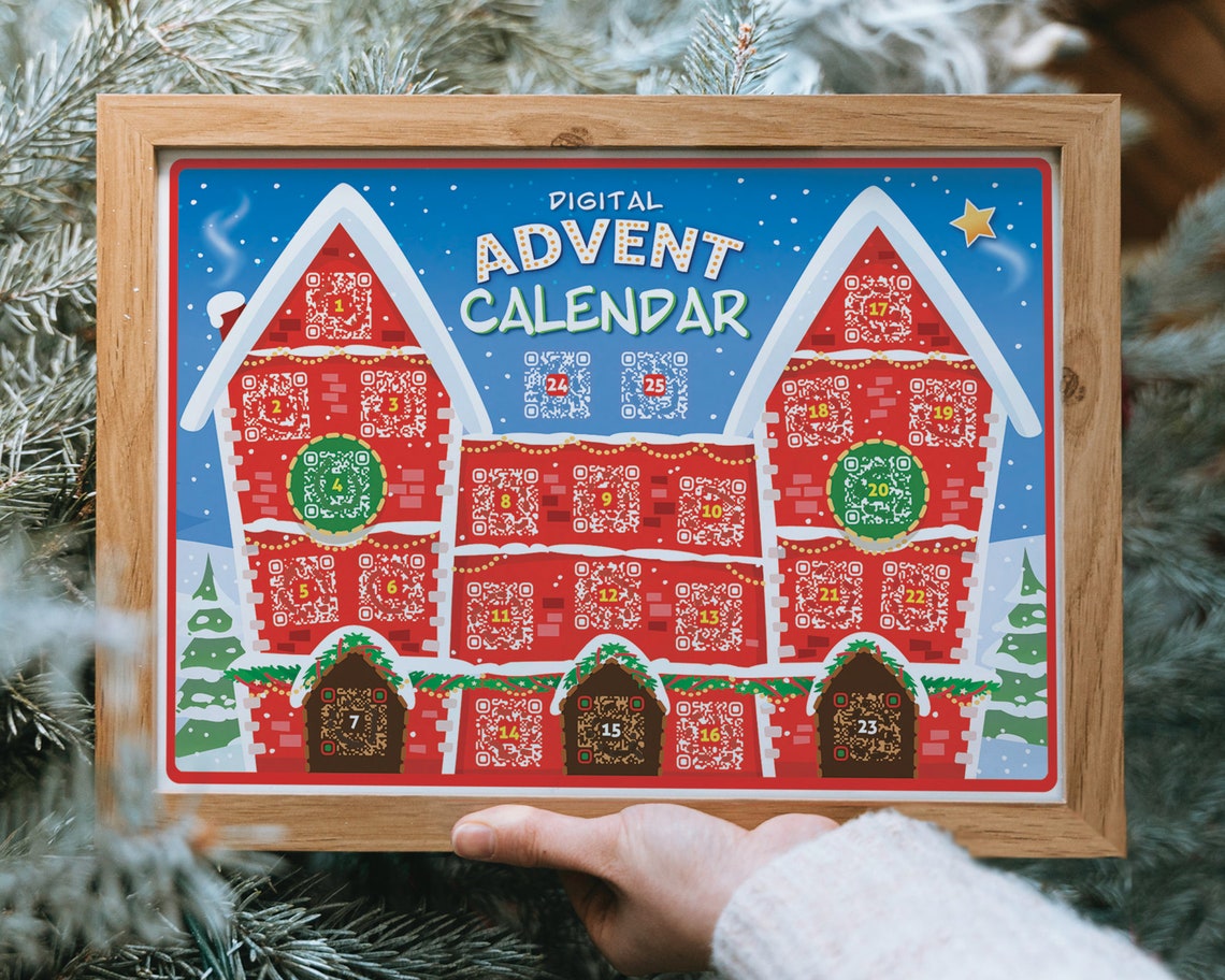Funny Advent Calendar, Printable Christmas Countdown With QR Links to