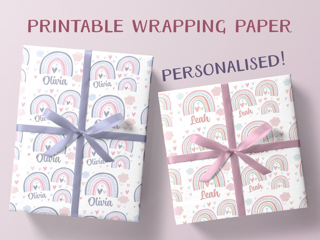 Printable Wrapping Paper Personalised Name Gift Wrap Paper for ...