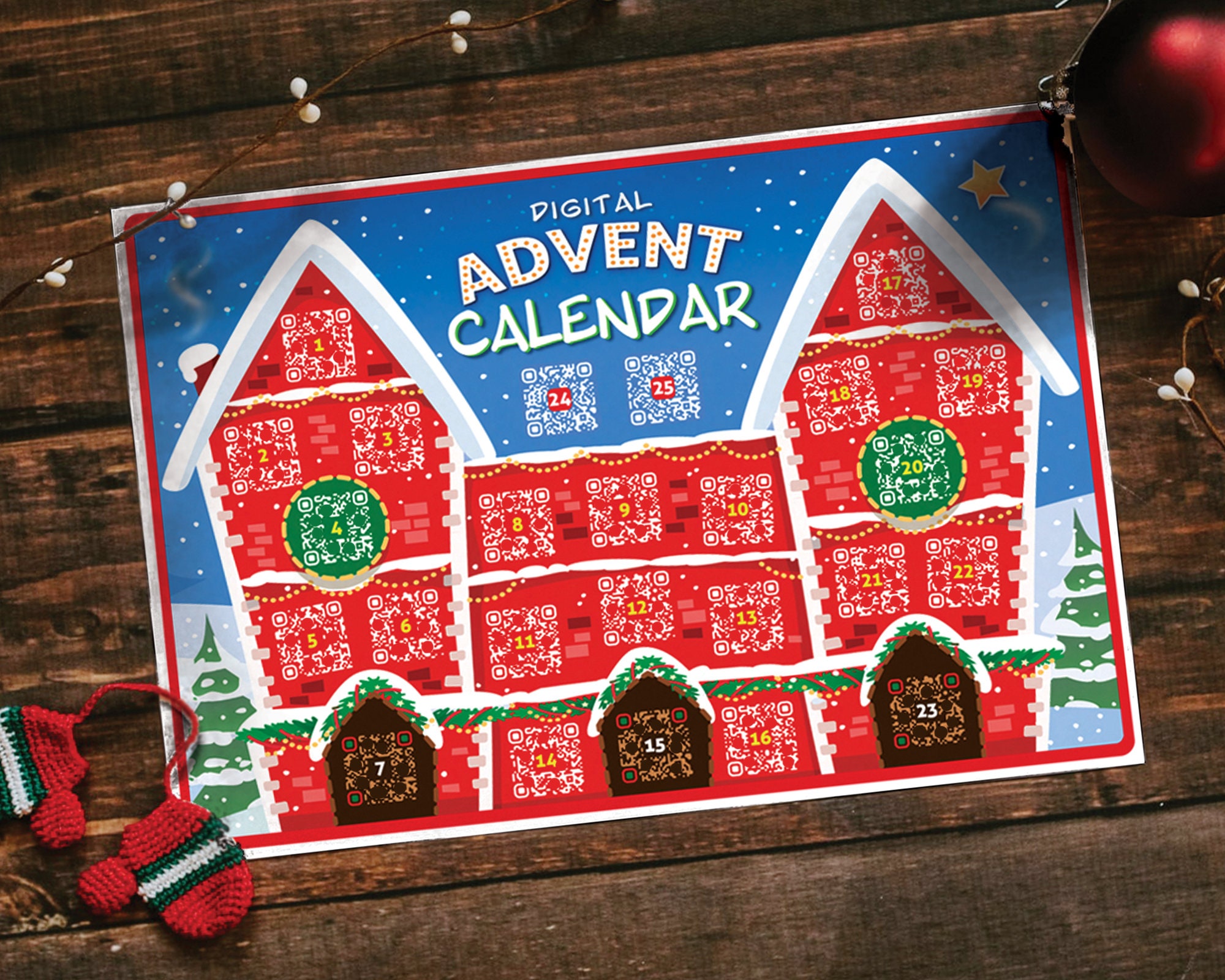 Funny Advent Calendar Printable Christmas Countdown With QR Links To 