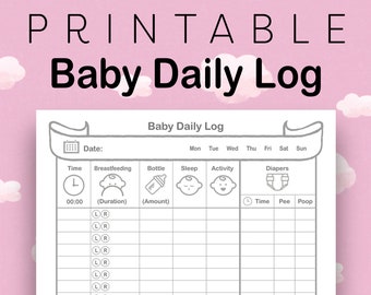 Newborn Baby or Toddler Log Tracker
