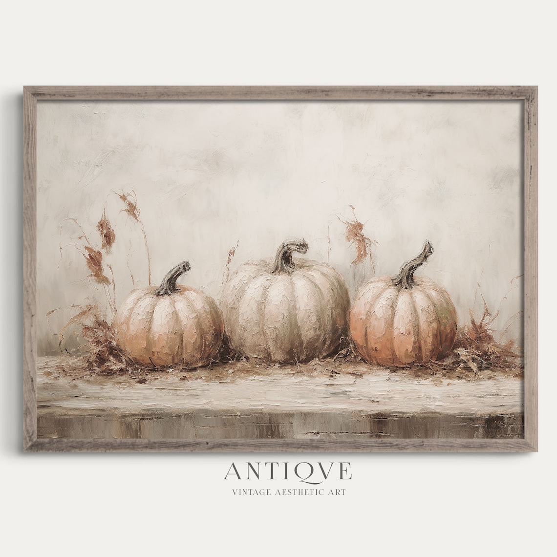 Rustic Pumpkin Printable | Light Fall Painting | Farmhouse Art | Autumn ...