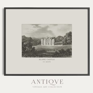 Slane Castle in Boyne Valley, Co. Meath, Ireland | Vintage Engraving from 1800 | Antique Traditional Irish Print | Digital Download | 609