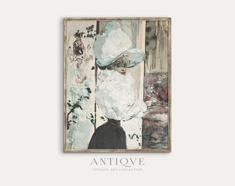French Vintage Fashion Painting | Antique Decor | Printable Download | 417