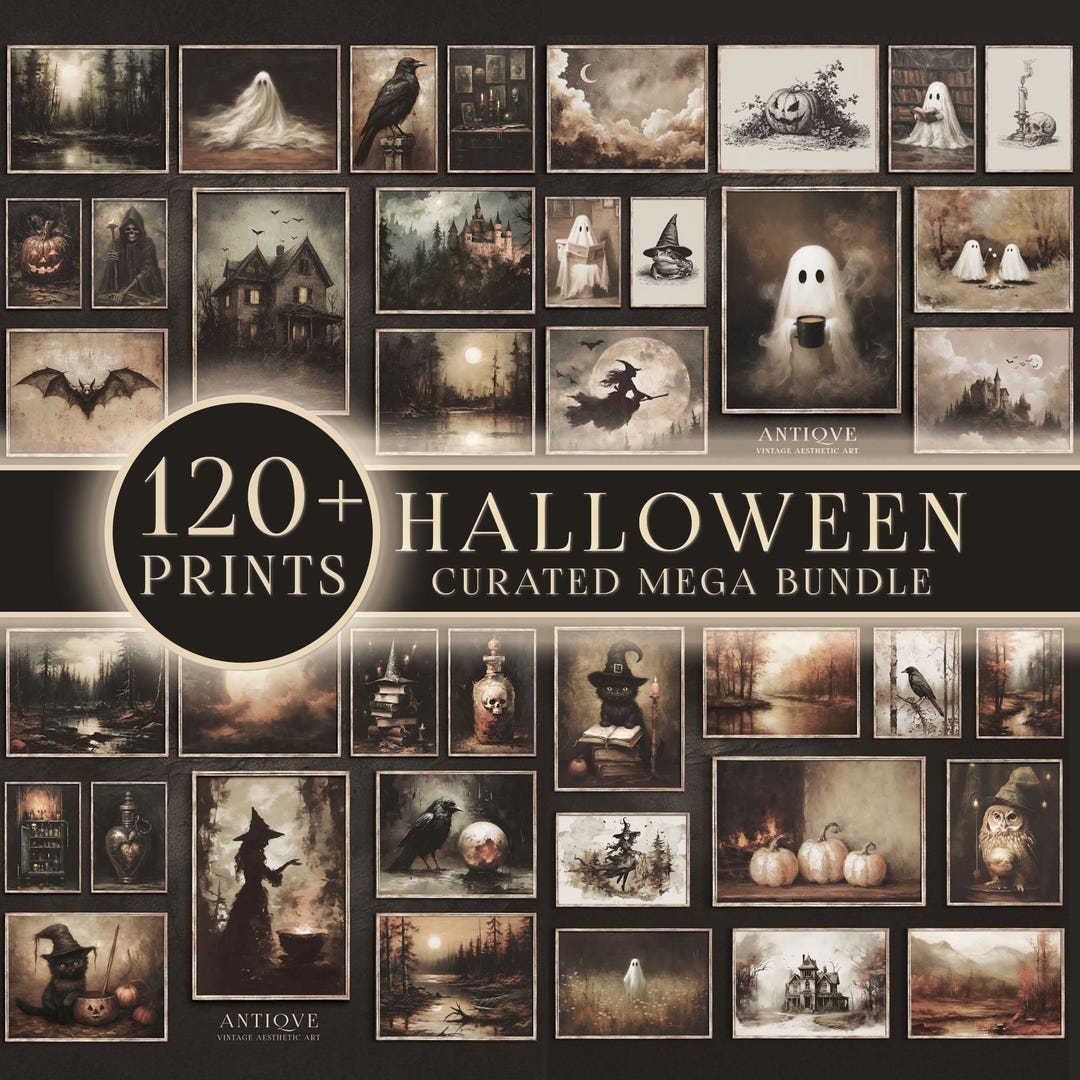Halloween Mega Bundle Prints | 120+ Prints | Spooky Fall Decor | Gothic Gallery Wall | Dar