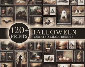 Halloween Mega Bundle Prints | 120+ Prints | Spooky Fall Decor | Gothic Gallery Wall | Dark Moody Printable Download | S100