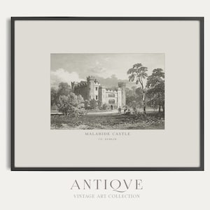 Malahide Castle in Dublin, Ireland | Vintage Engraving | Irish Home Decor | Antique Irish Print | Digital Download | 598