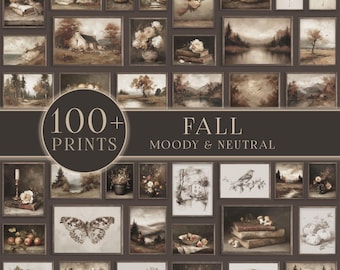 Moody Fall Prints Mega Bundle | 100+ Autumn Printable Wall Art | Cozy Gallery Wall Decor | S101