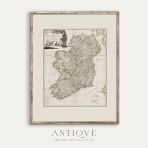 Vintage Karte von Irland | Irische Wohnkultur | Digitaler Download | 585