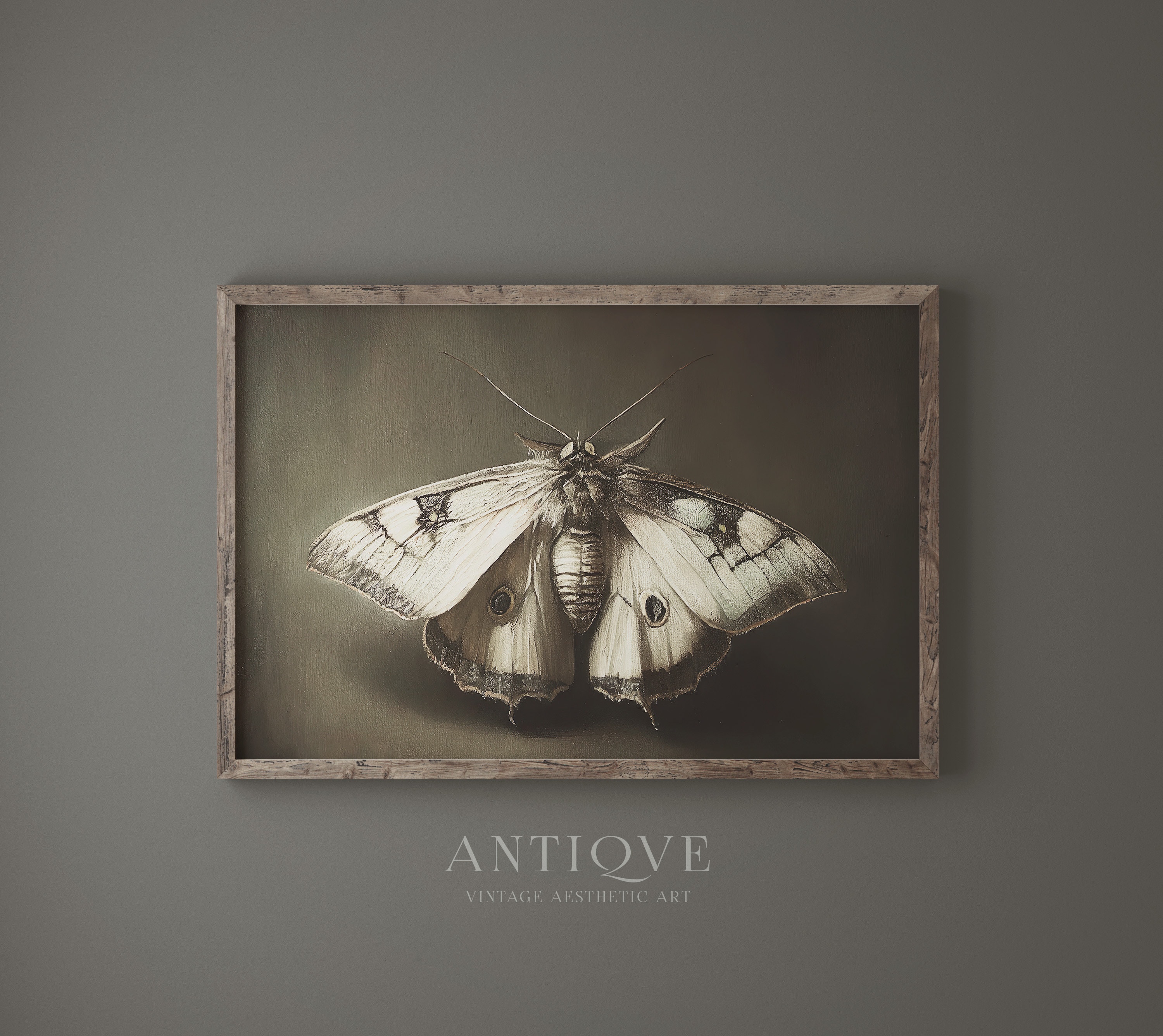 Moth Painting Print | Moody Print | Dark Academia Wall Art | Printable ...