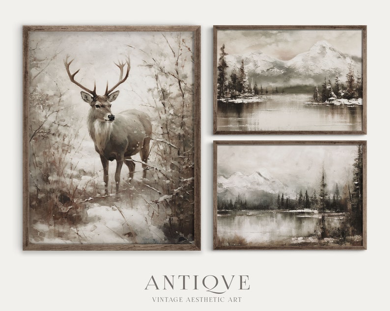 Christmas Winter Print Set | Rustic Snowy Gallery Wall | 10 Prints ...